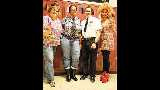 CMS-red-ribbon-week-decades-day---6th-grade-teacher-Paula-Evans-Jennifer-Toney-Jody-Poitevient-Shanee-McDaniel-IMG 8975