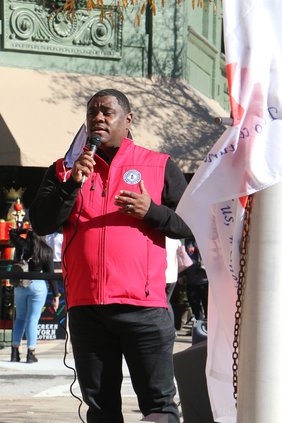 Marcello Banes speaks at bicentennial kickoff