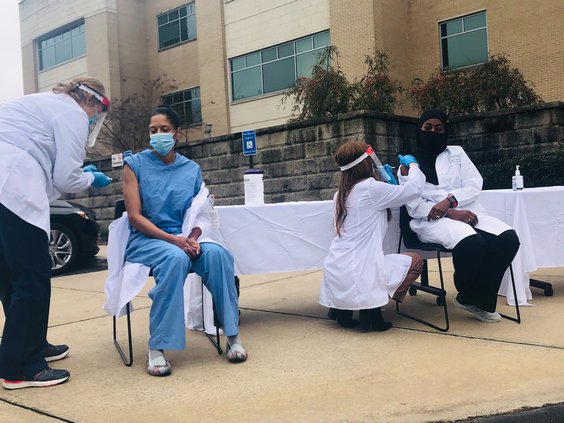 Piedmont employees receive the Pfizer COVID-19 vaccine