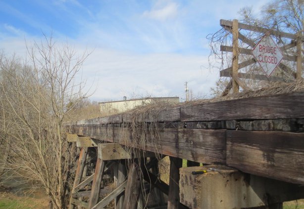 Dried Indian Creek trestle bridge