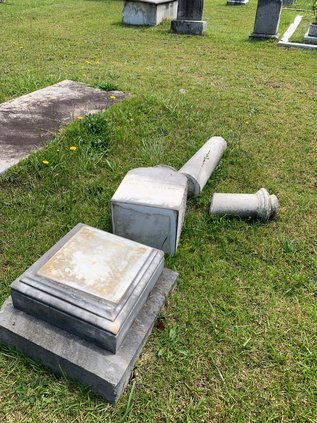 Means headstone toppled