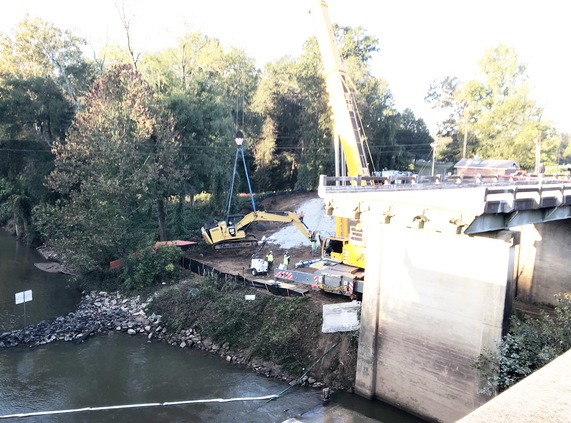 Bridge collapse excavator