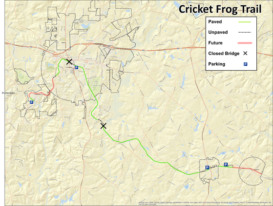 Cricket Frog Trail map