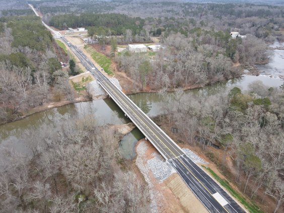 Hwy. 81 bridge open - aerial shot