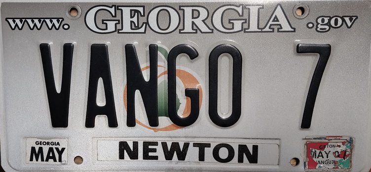 vango license plate