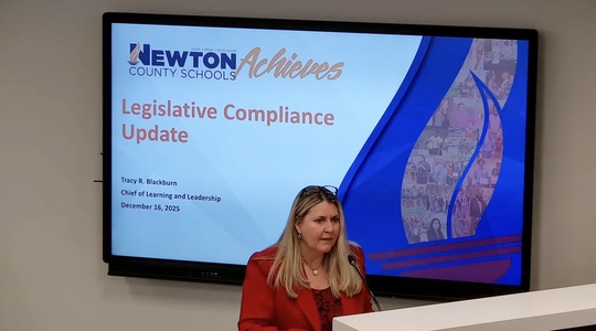 Newton County Board of Education reviews legislative compliance updates impacting 2025–26 school year