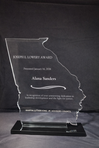Alana Sanders receives Rev. Joseph E. Lowery Civil Rights Award at Georgia State Capitol