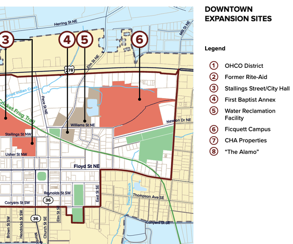downtown master plan 8 areas